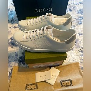 Gucci Mens White Ace Sneakers G 13.5 US 14.5
